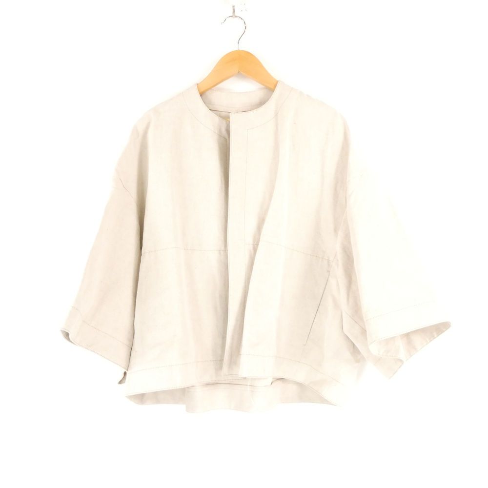 Drawer ドゥロワー 6522-234-0640 バックタックノー ジャケット 36 コットン他 ショート丈 七分袖 レディース AO3327A34