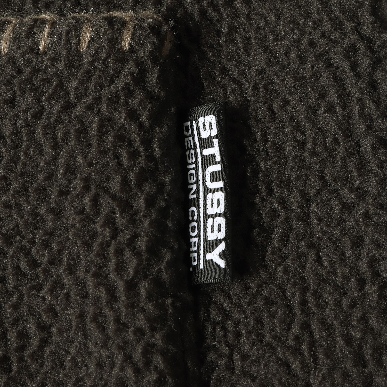 STUSSY ステューシー ジャケット サイズ:M フリースボア ボタンレス ジャケット Woodsy Blanket Stitch Fleece  21AW チャコール アウター ブルゾン シンプル カジュアル ブランド