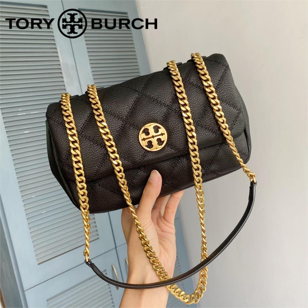 トリーバーチ バッグ TORY BURCH レザー ウィラ マット キルティング スモール 2way チェーン ショルダー 斜めがけ ハンドバッグ  アウトレット品 ブラック #149682 - メルカリ