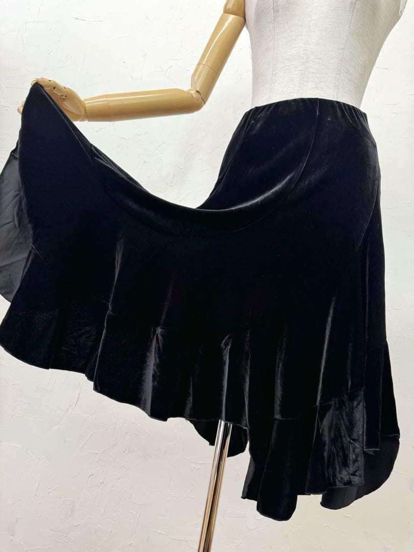 ラテン エスカルゴ ベルベット スカート黒 b 9131