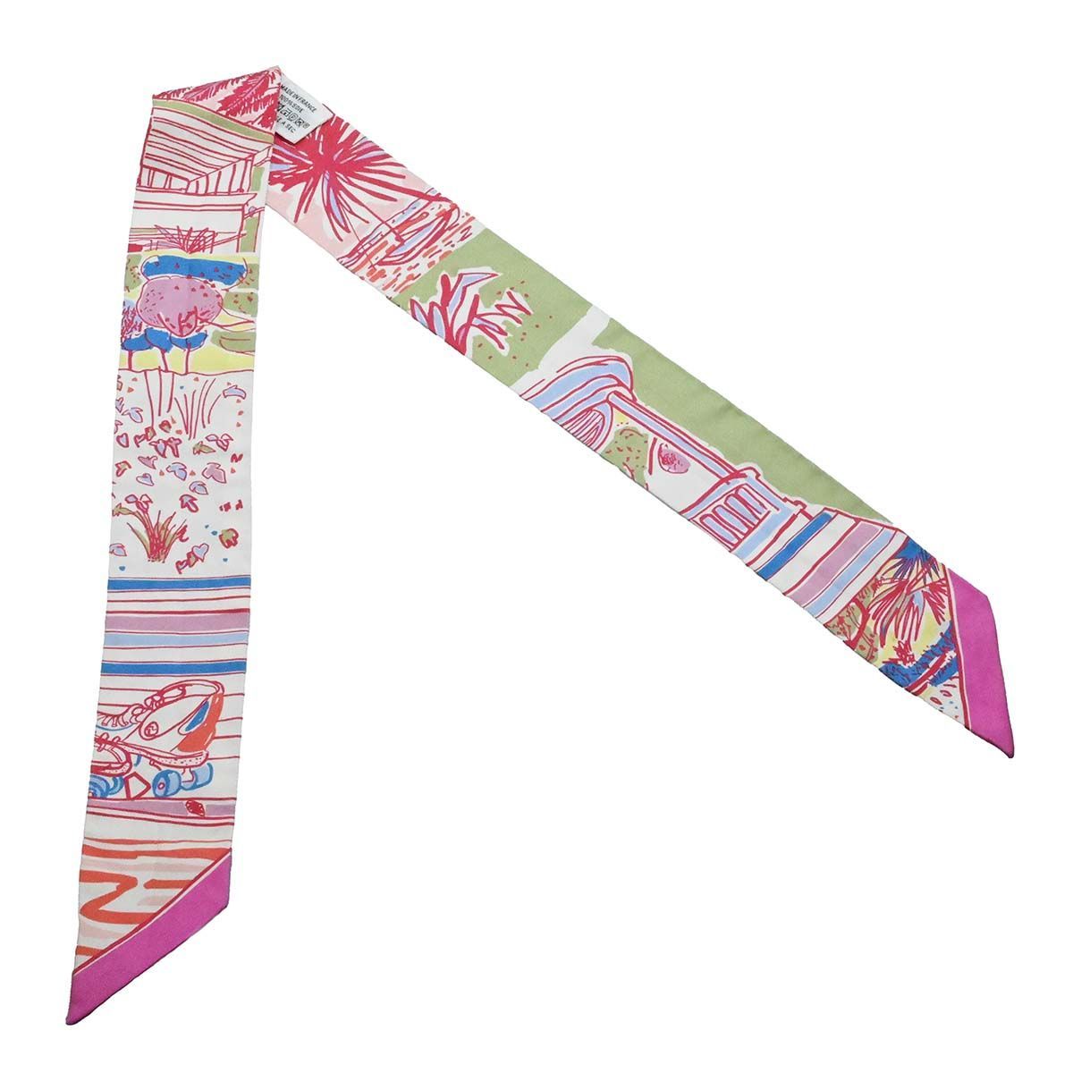 3614) エルメス HERMES ツイリー シルク スカーフ レイユール・デテ