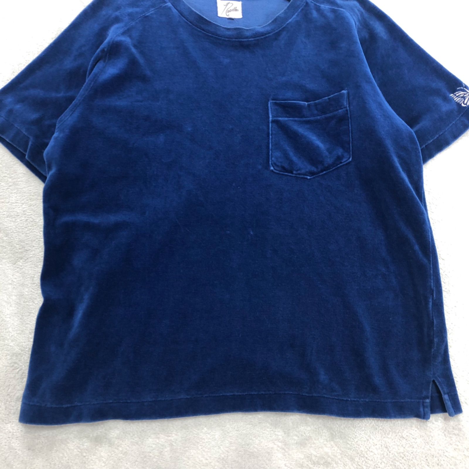 NEEDLES ベロアTシャツ 刺繍 パピヨン 蝶 ラグランスリーブ