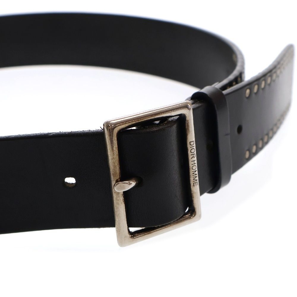 DIOR HOMME ディオールオム　スタッズ装飾 レザーベルト Dior HOMME ディオールオム スタッズ装飾レザーベルト ブラック
