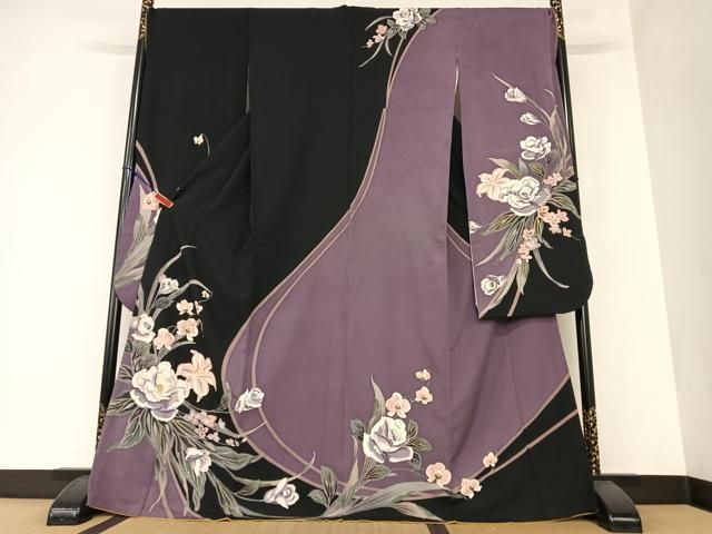 平和屋着物○豪華振袖 刺繍 草花文 金糸 金彩 ロング丈 正絹 逸品