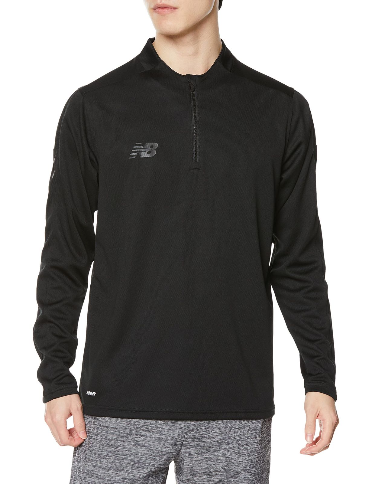 [ニューバランス] サッカー 長袖Tシャツ ウォームアップトップ ハーフジップ(AMT35206) メンズ BK(ブラック) M [BK(ブラック)] [M]