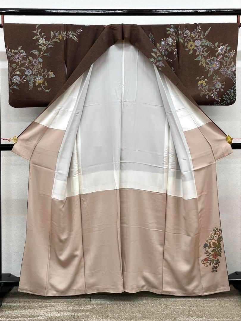 訪問着 金彩 唐花 鳥 正絹 X559 - メルカリ