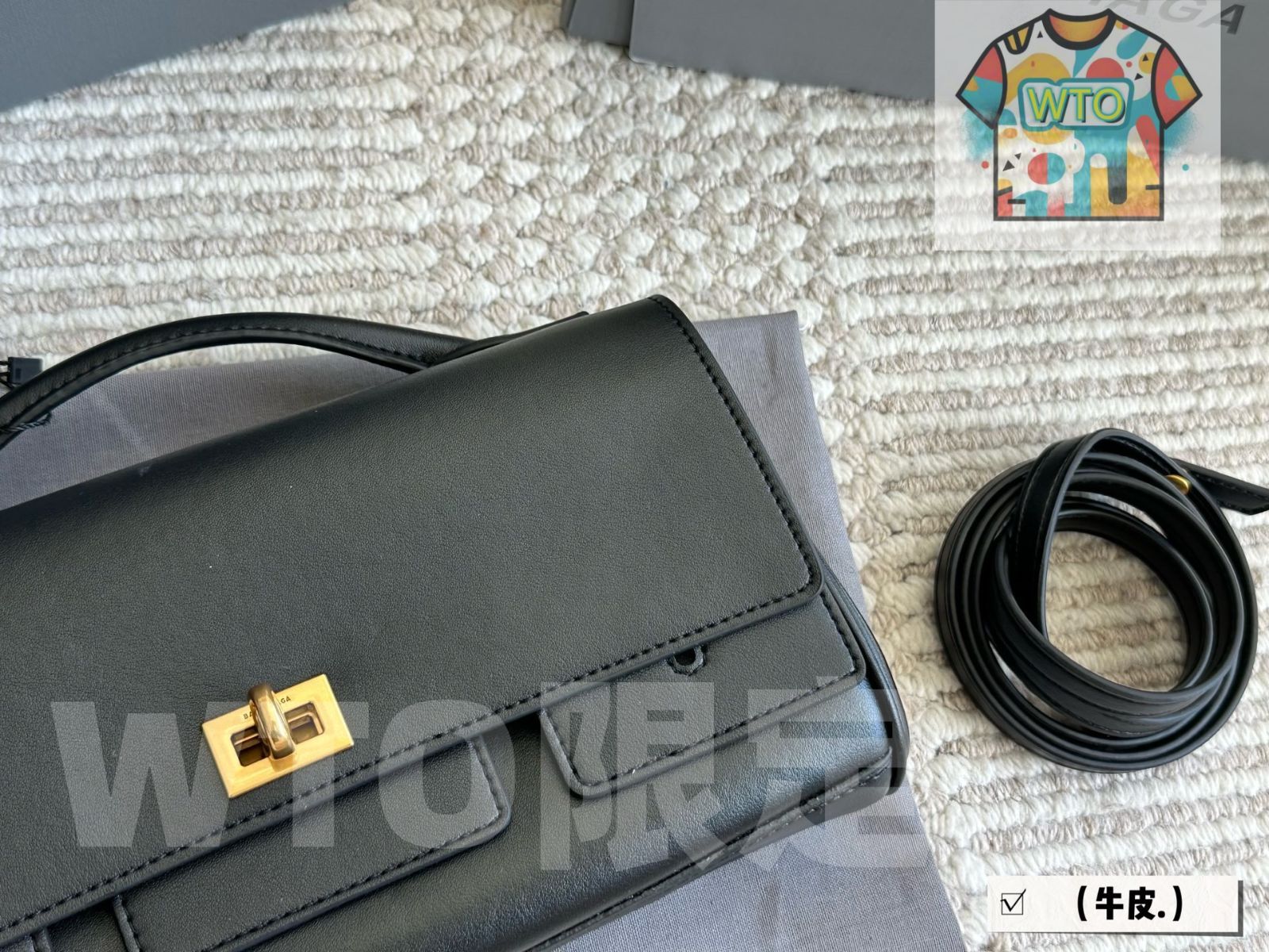 BALENCIAGA ベ レザー ハンドバッグ ? 28×14cm | ♥品 -WT0輸入