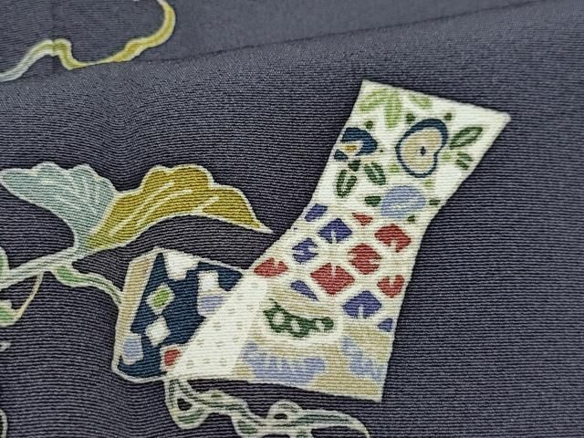 平和屋着物●本加賀友禅作家　柿本市郎　訪問着　蔦の葉短冊文　正絹　逸品　CAAZ0930vf 平和屋着物○本加賀友禅作家 柿本市郎 訪問着 蔦の葉短冊文 正絹 逸品