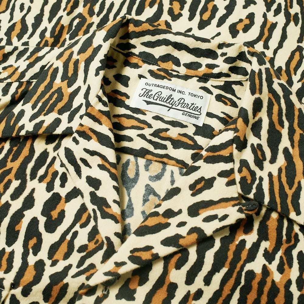 Wacko Maria Camp-Collar Leopard-Print Cotton-Flannel Shirt