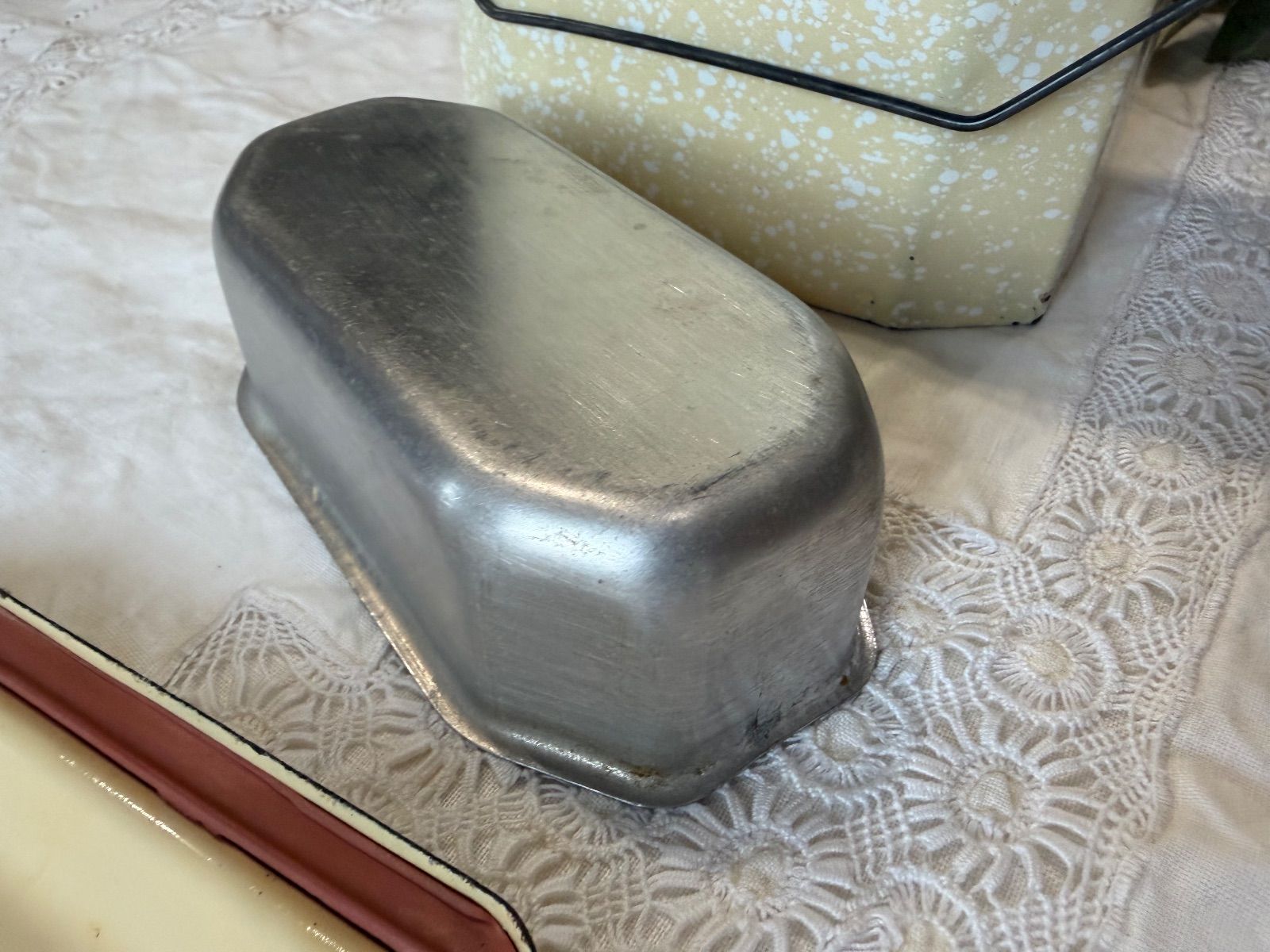 フランスアンティーク ホーロー ランチボックス 弁当箱 2段式 