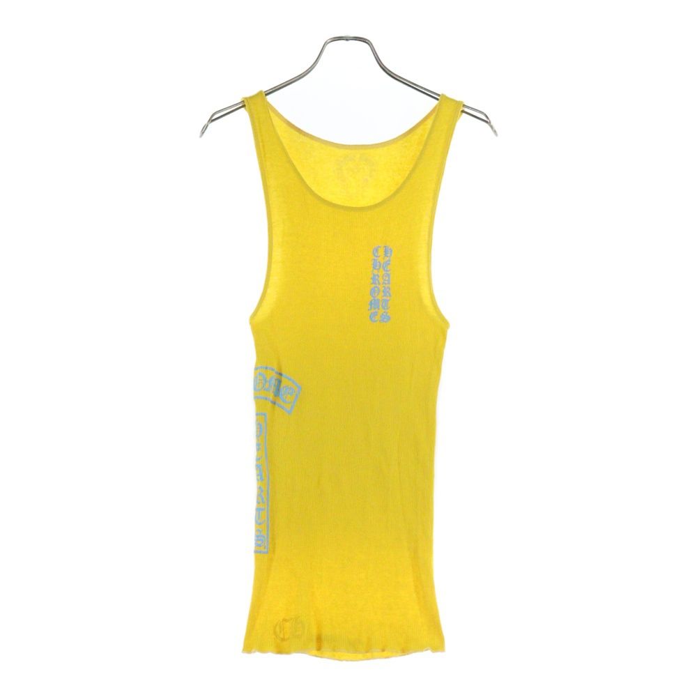 CHROME HEARTS クロムハーツ VERTICAL SIDE LOGO TANK TOP ヴァーティカル サイドロゴ タンクトップ イエロー