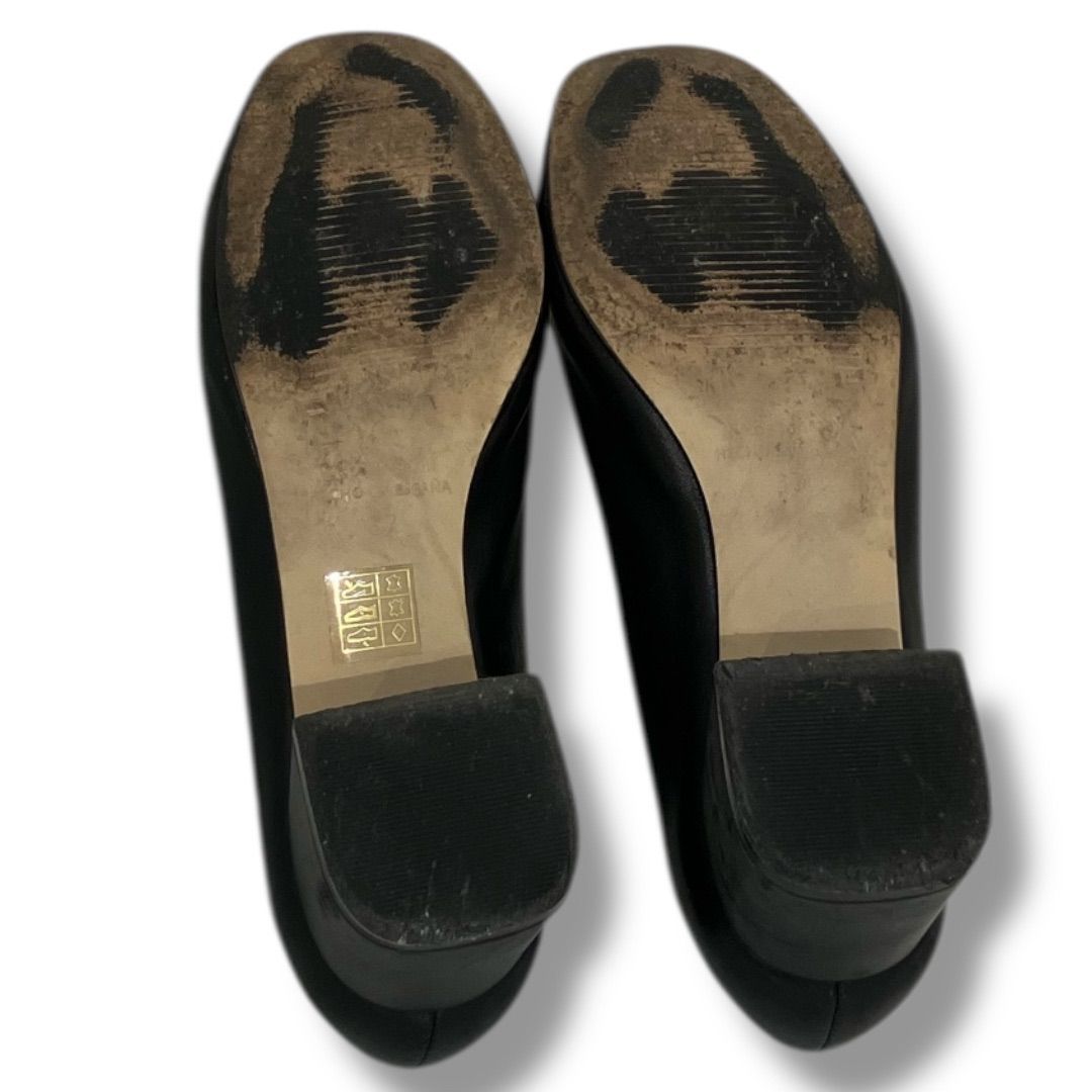 REMME レメ Vカットヒールパンプス サイズ37 23.5〜24㎝ ブラック 黒