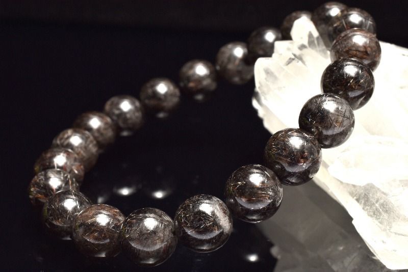 １点物 満杯内包 ブラックブロンズルチルクォーツ 9mm ブレスレット パワーストーン 天然石 _MB237 NEXPOTALLINN_EU