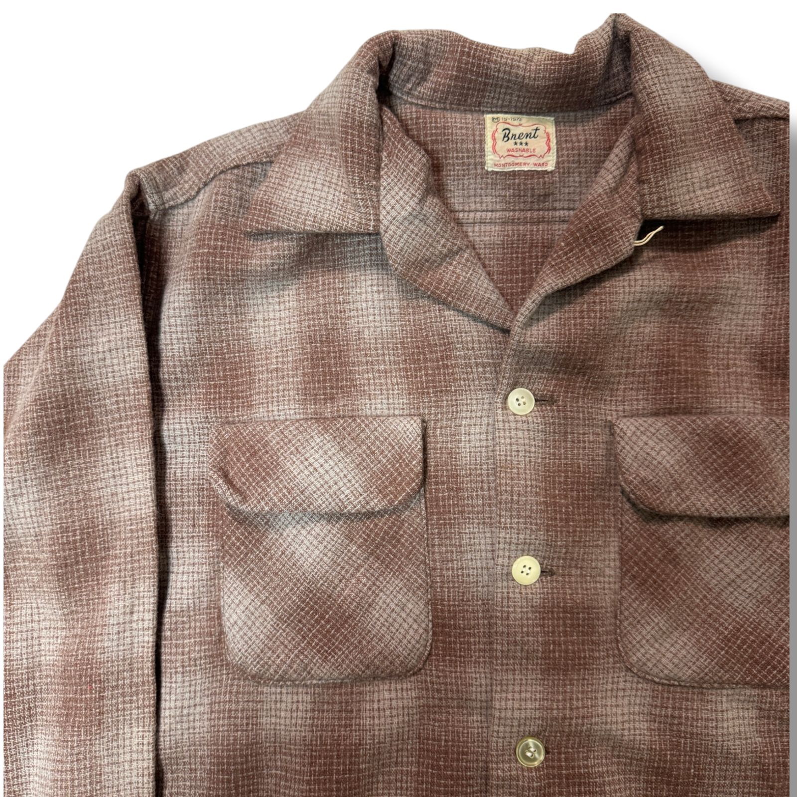 ヴィンテージBRENTオープンカラーシャツ 60s 70s BRENT MONTGOMERY