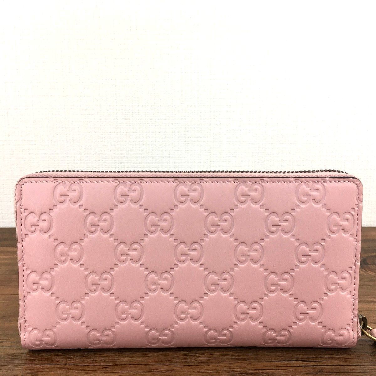 301 送料込み！ 極美品 GUCCI ジップウォレット 548058 ピンク  