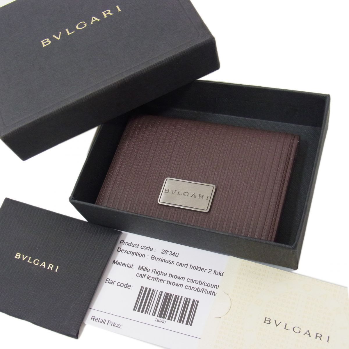 未使用◇BVLGARI ブルガリ ミレリゲ カードケース 二つ折り ロゴ