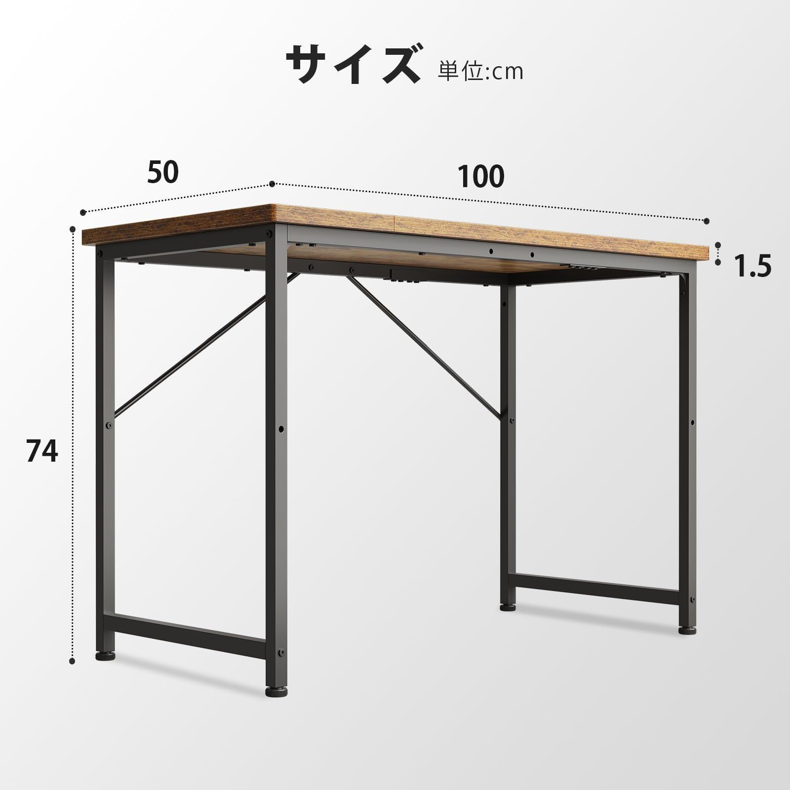 pcデスク 勉強机 desk 子 パソコンデスク ゲーミング 机 一人暮らし 家具 table 学習机 小さい 作業机 Maihail ワークデスク gaming desk 幅100 奥行50cm 簡易な単板 ビンテージ MARWIL-DEMENAGEMENTS_CH
