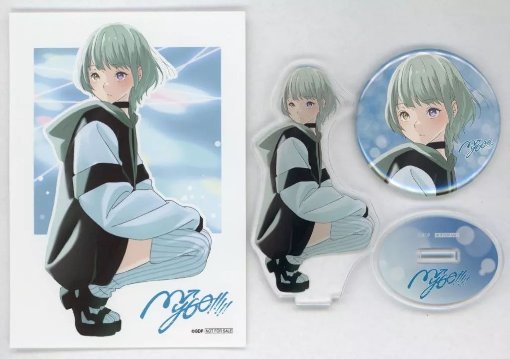 バンドリ MyGO 要楽奈 劇場版 ゲーマーズ特典 アクリルスタンド 缶バッジ 中古】グッズセット 要楽奈 アクリルスタンド+56mm缶バッジ+L判