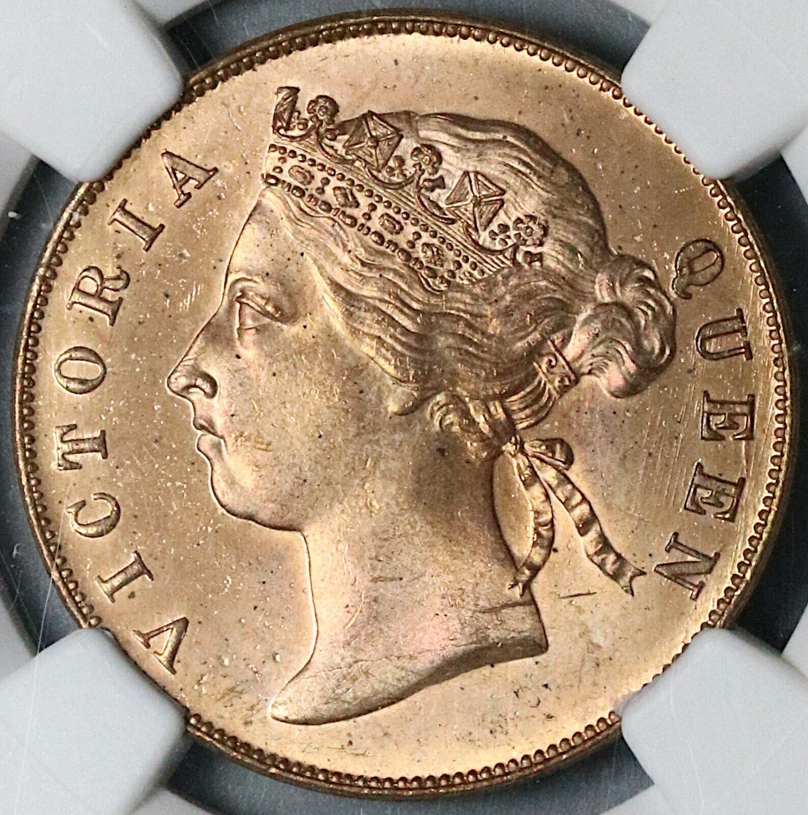 1888 NGC MS 64 RD Mauriti 5 Cents Victoria RED Coin POP 3|0 21110501C