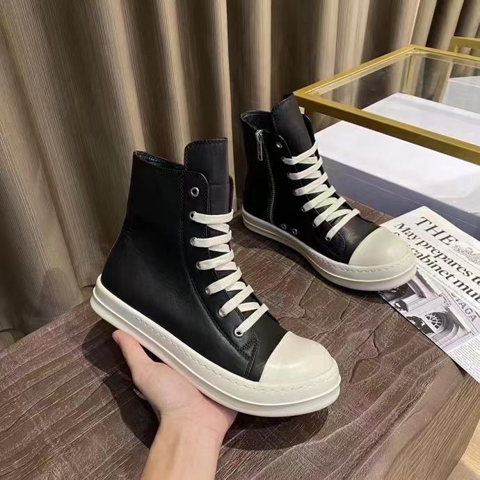 リックオーウエンス Rick Owens ラモーンズ ブラック 牛革 ハイカット スニーカー