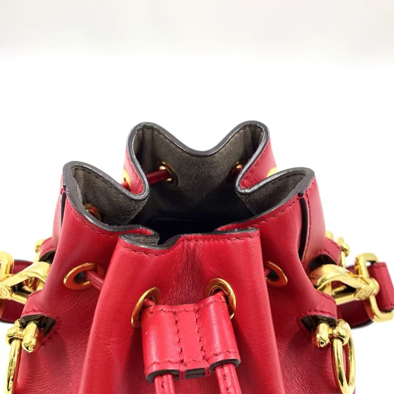 FENDI ミニ モン トレゾール バグズ ショルダーバッグ レザー