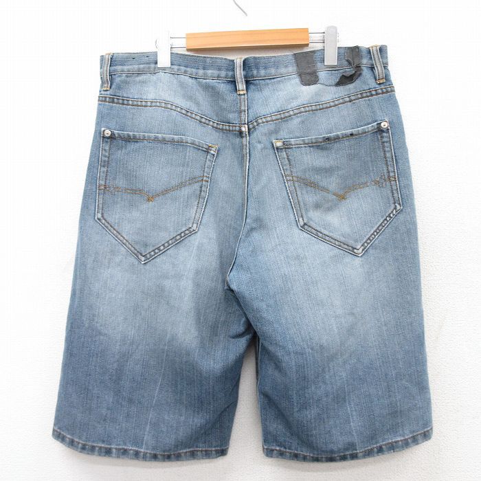 Rocawear デニム ハーフパンツ ショーツ 濃紺 W38 bboy 90s W36/古着 ROCAWEAR ハーフ パンツ ショーツ メンズ ヒゲ 紺