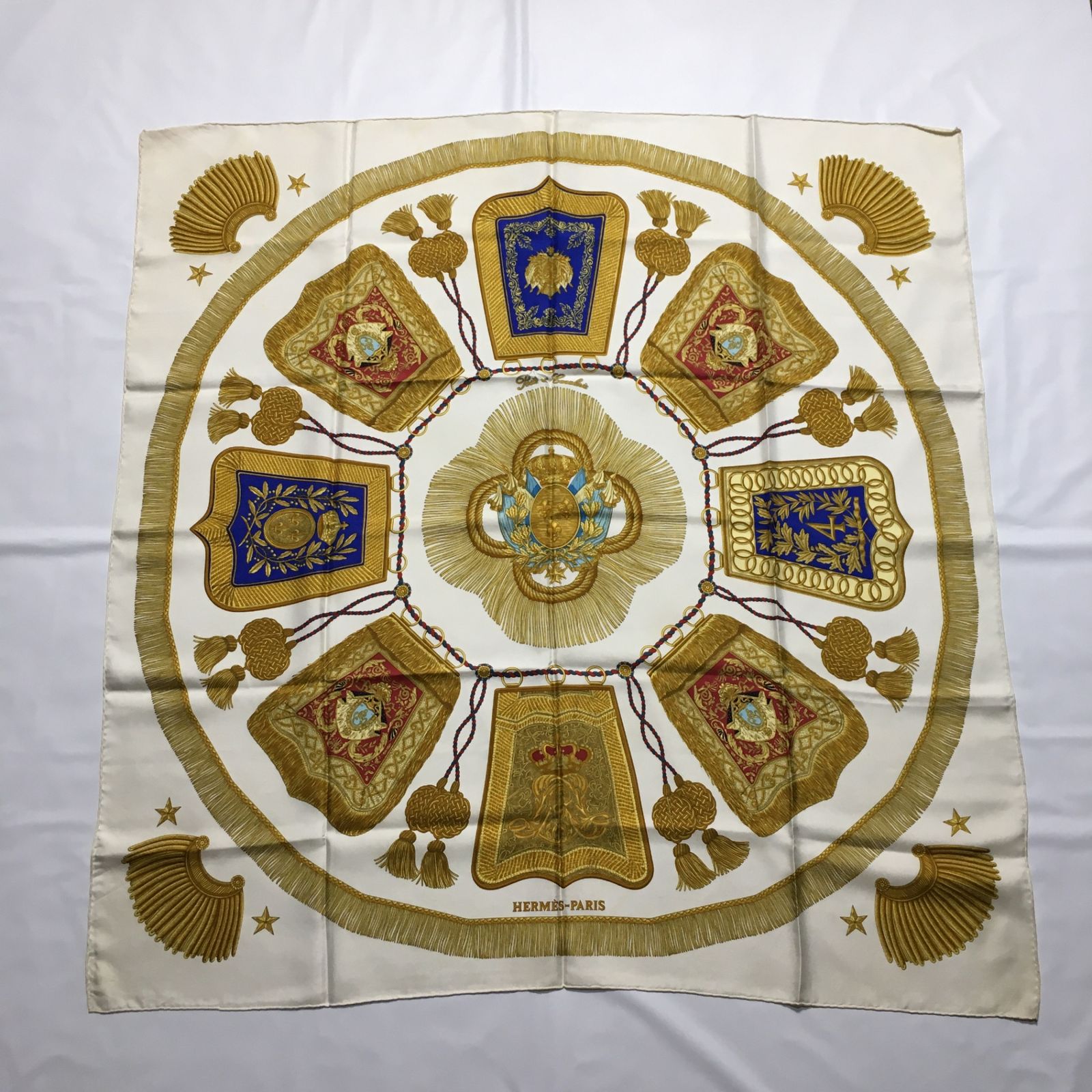 エルメス カレ９０　スカーフ 2507-71｜エルメス カレ 90 スカーフ シルク ホワイト - メルカリ