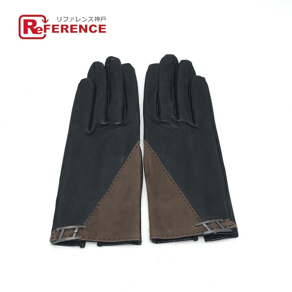 エルメス Hロゴ グローブ 手袋 レザー ブラウン - メルカリ