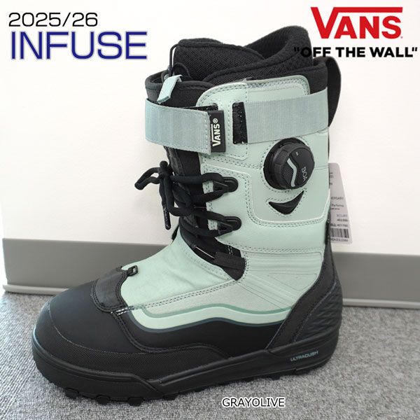25-26 バンズ インフューズ VANS INFUSE スノーボード 靴 25-26-BT-VAN グレーオリーブ 7 7.5 8 8.5 9 9.5 10 10.5