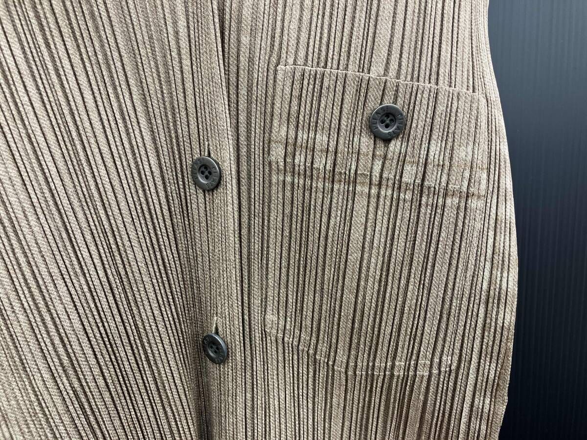 プリーツプリーズ ノースリーブ ブラウス ベージュ PLEATS PLEASE