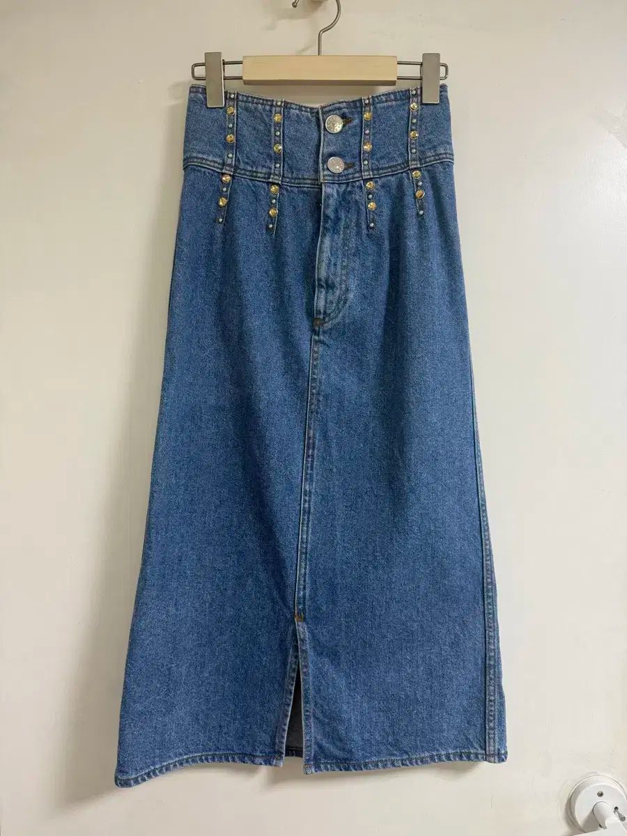 SANDRO SANDRO サンドロ ハイウエスト デニム ミディ スカート デニムスカート 0