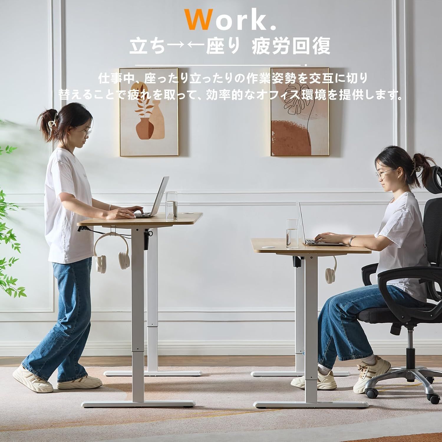 机 幅90×奥行45×高さ72cm ホワイトウォッシュ デスク 木製 引出収納