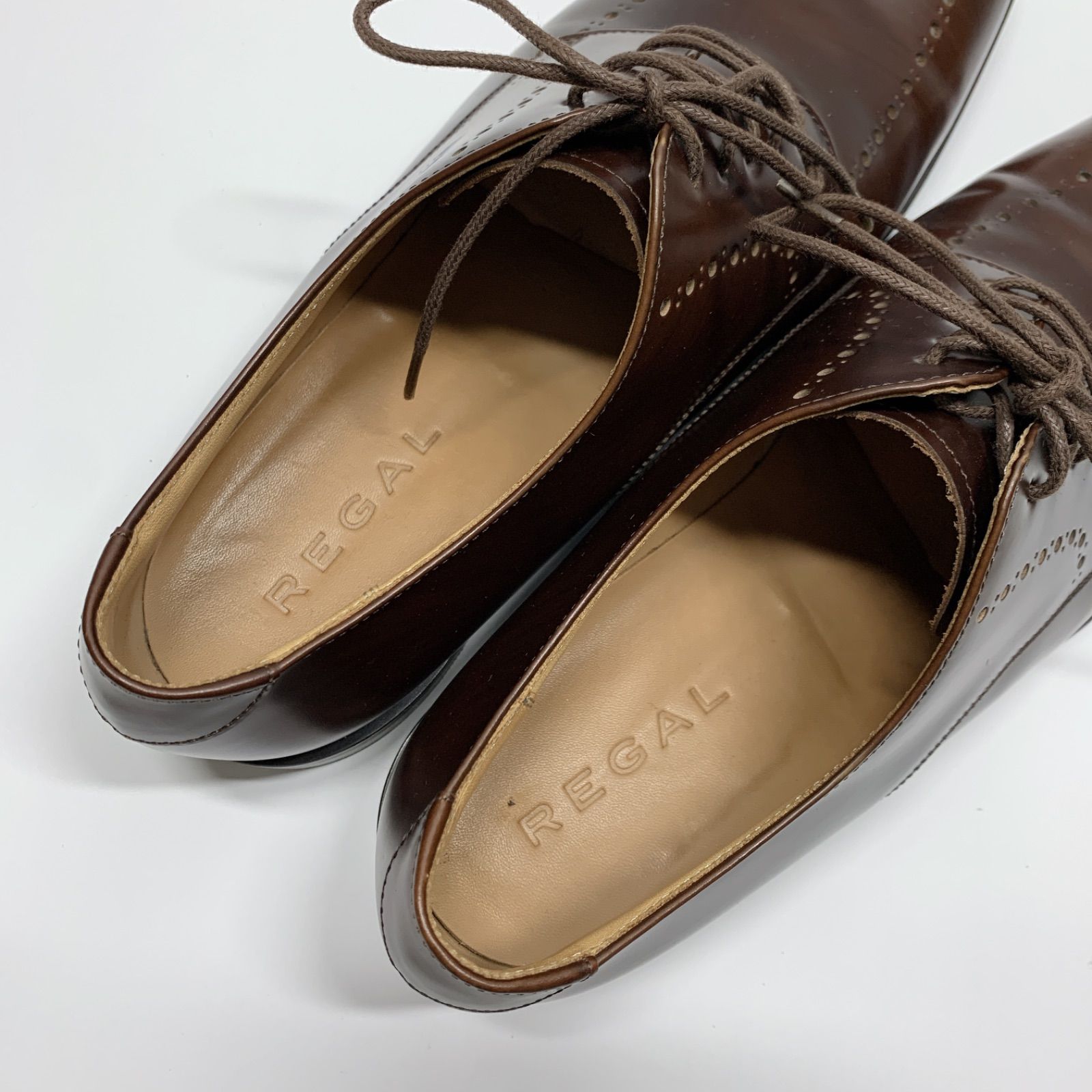  REGAL リーガル ビジネスシューズ Uチップ ブローキング加工 レザー ブラウン 26 ドレスシューズ ドレス ビジネスシューズ ブーツ 革靴