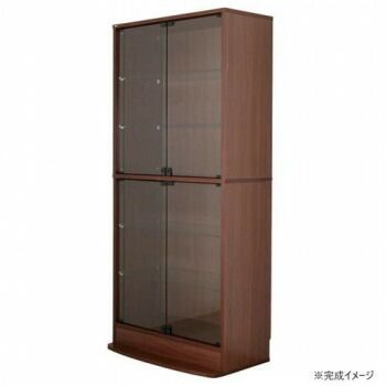 連結型コレクションラック ユニール 幅83.3×奥行39cm ハイタイプ ブラウン SCR-8339LHB