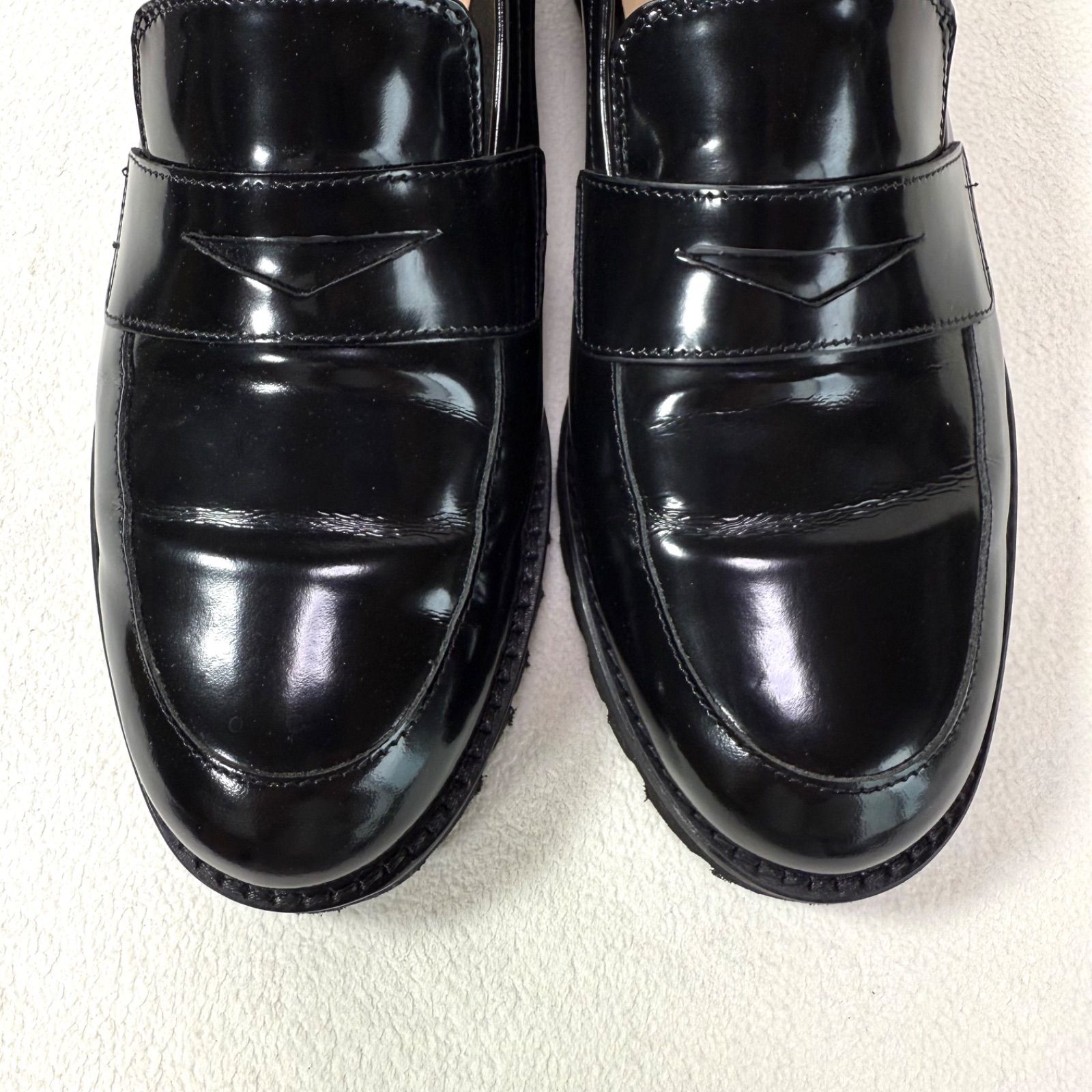 極美品・現行ロゴ✨ファビオルスコーニ 厚底 コインローファー レザー