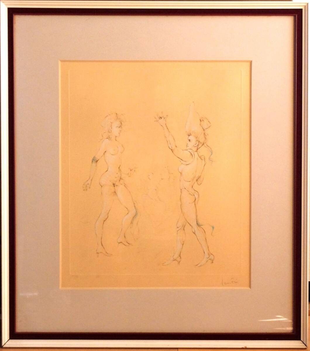 レオノール フィニ 銅版画 サイン エディション入 額 726×645mm 画面サイズ 472×400mm シュル リスム 版画 OSIa4y