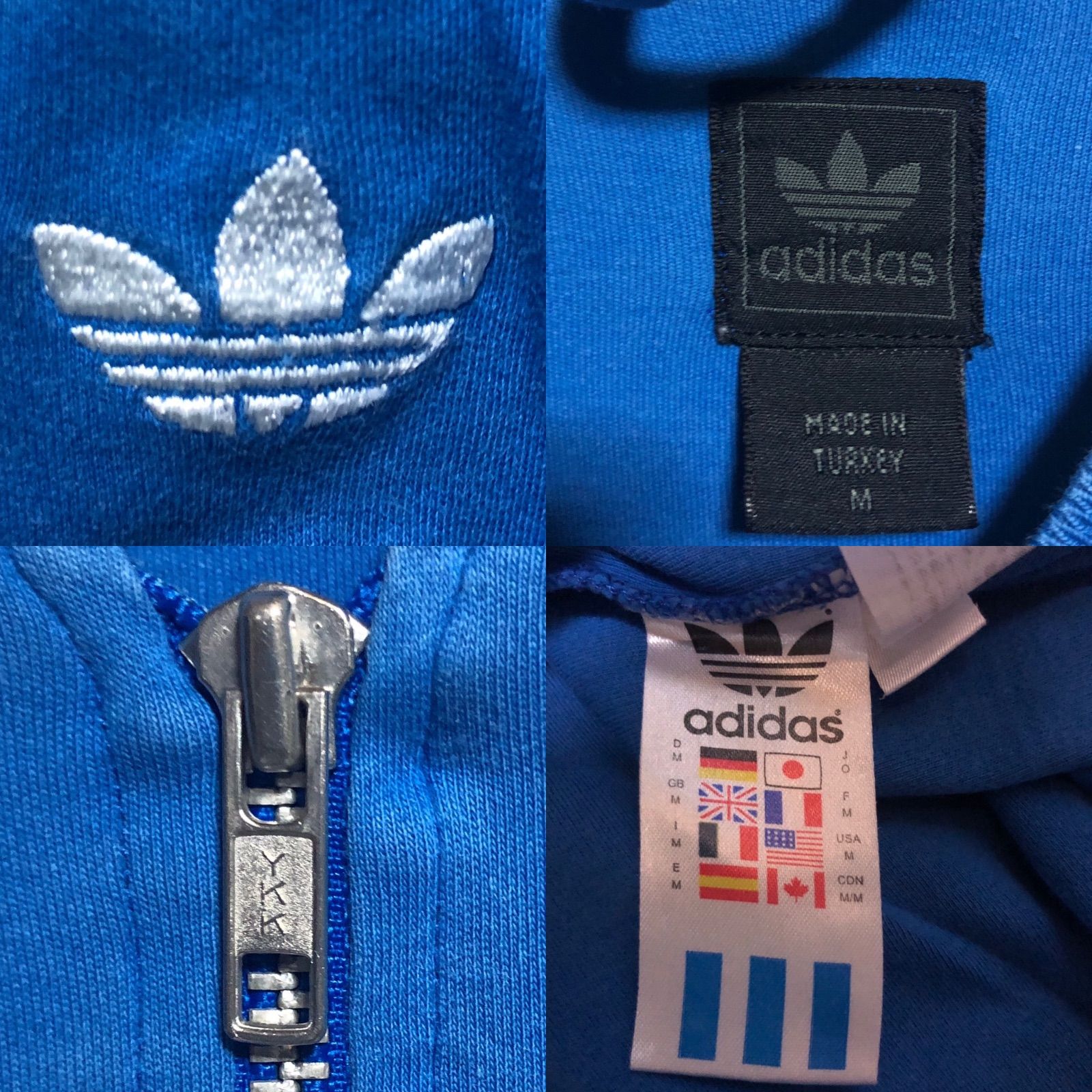 希少XLブルーFRANCE刺繍ロゴ 90s⭐️adidas トラックジャケット