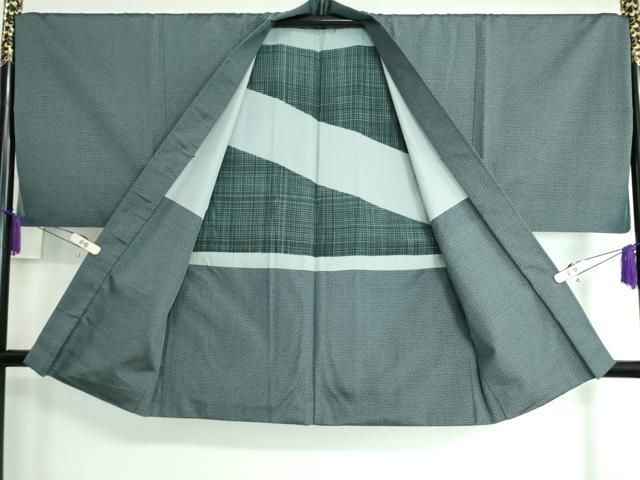 平和屋着物□極上 男性 お召 アンサンブル キングサイズ 100亀甲 総