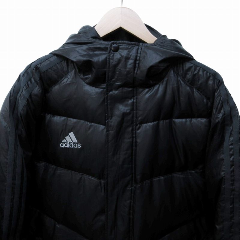 adidas ブラック ダウンコート 140サイズ ADIDAS アディダス ダウン ビッグバッフルコート DMT49 メンズ