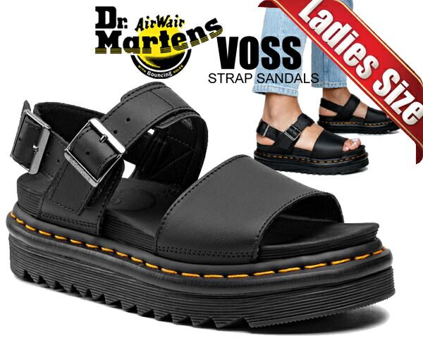 ドクターマーチン ヴォス Dr.Martens VOSS STRAP SANDAL SHYDRO LEATHER BLACK 24233001 SANDAL ZEBRILUS ゼブリラス ブラック サンダル 厚底 シャークソール
