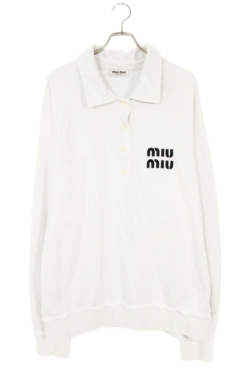 （新品）ミュウミュウ MIU MIU MJL914 スウェット MIU MIU - ミュウミュウ MJL914 ロゴワッペンポロスウェット