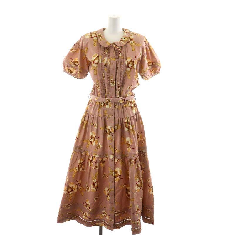 ✨️美品 ピンクハウス 半袖 ロングワンピース フラワー うさぎ柄 Aライン PINK HOUSE（ロングワンピース/マキシワンピース）のフリマ