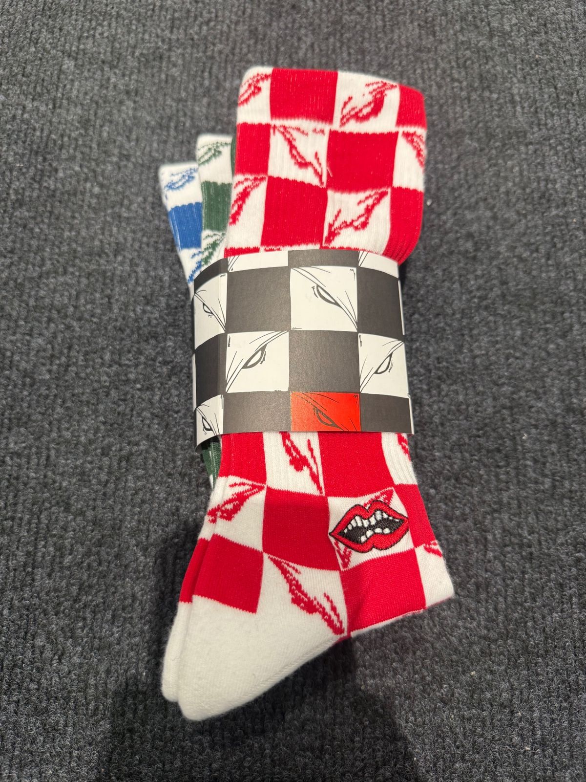 クロムハーツ　ソックス　レッド&ブルー 楽天市場】CHROME HEARTSClassic Stripe Socks - Blue / Redクロム
