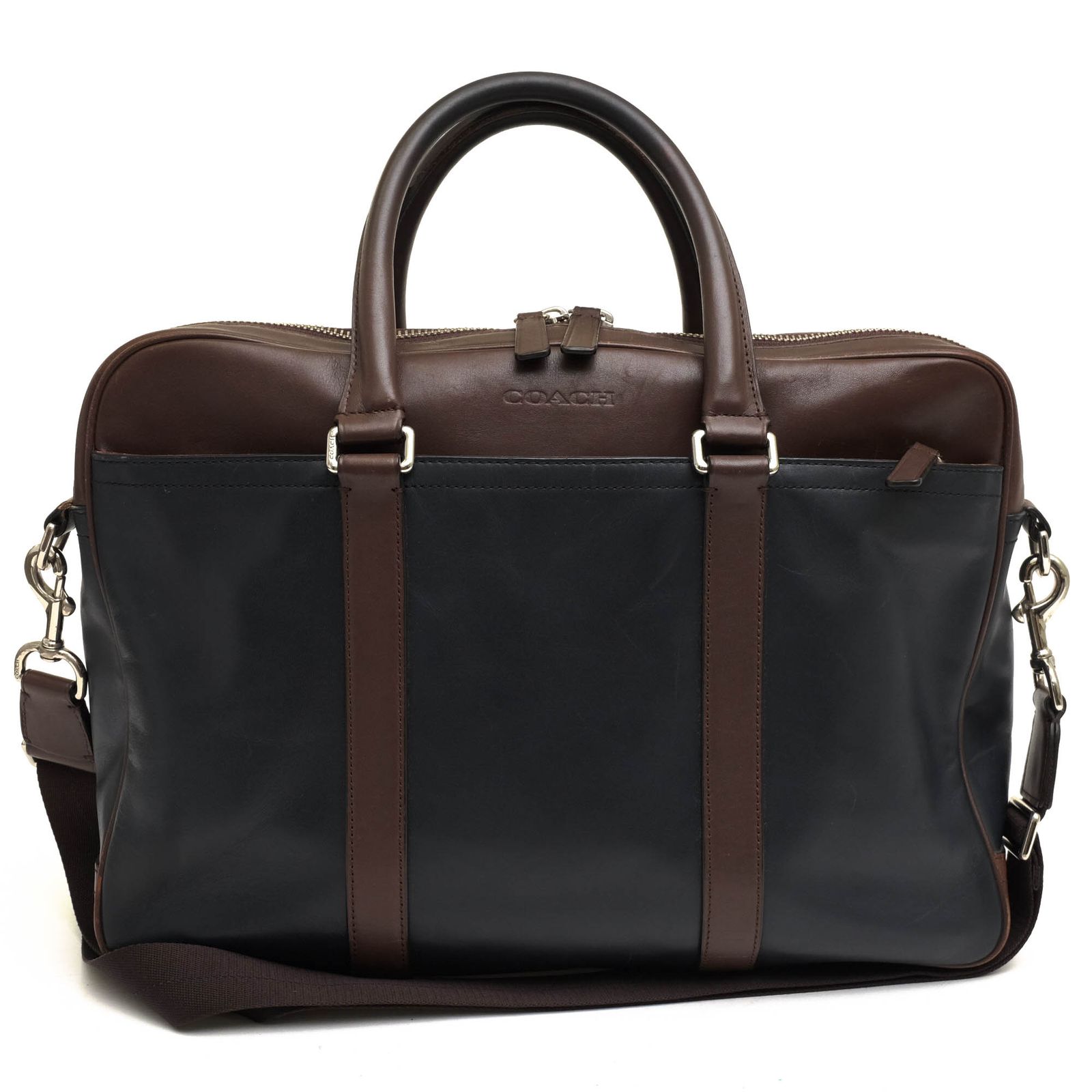 コーチ COACH バッグ ブリーフケース ビジネスバッグ 鞄 ビジネス メンズ 男性 男性用 レザー 革 本革 ネイビー 紺 F71066 LEXINGTON ZIP TOP BRIEF レキシントン ジップトップ ブリーフ A4サイズ収納可 2WAY シ