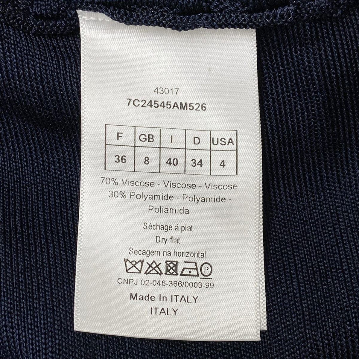  DIOR ChristianDior ディオール クリスチャンディオール ノースリーブカットソー サイズF 36 レディース - ダークネイビー ノースリーブ Tシャツ カットソー