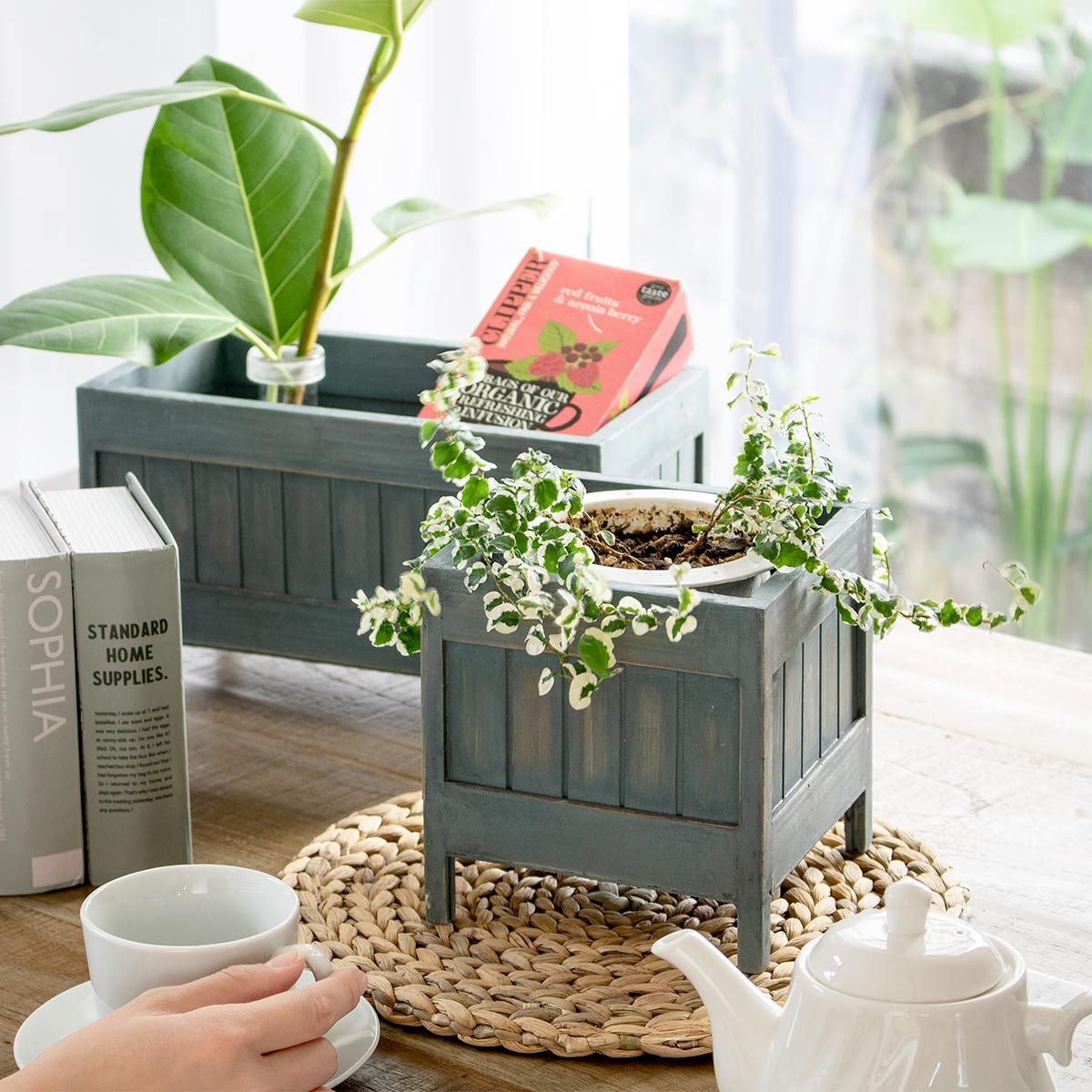 ♥アンティーク調ポット角♥ 2個セット♥植木鉢♥プランター ♥軽量♥鉢カバー アンティーク調ポット角? 2個セット?植木鉢?プランター ?軽量?鉢カバー