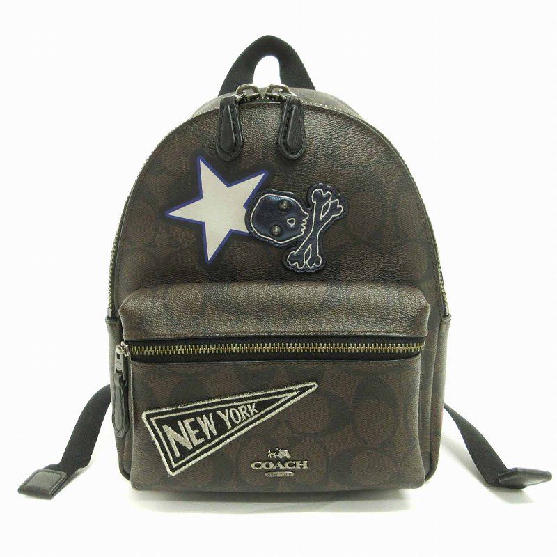 コーチ COACH 美品 バックパック リュック ミニ シグネチャー スカル