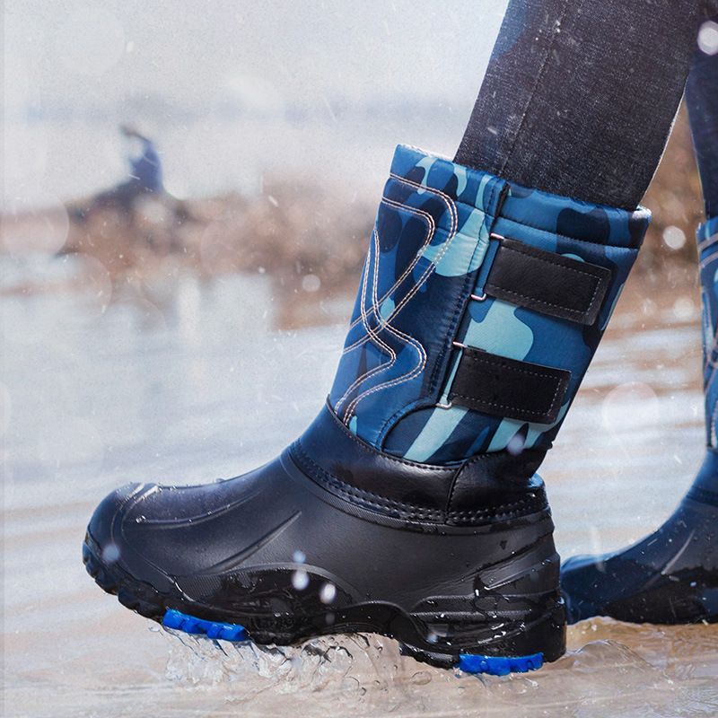 防寒 ブーツ メンズ レインブーツ メンズ スノーブーツ 防水 撥水 防滑 二重構造 インナー取り外し可能