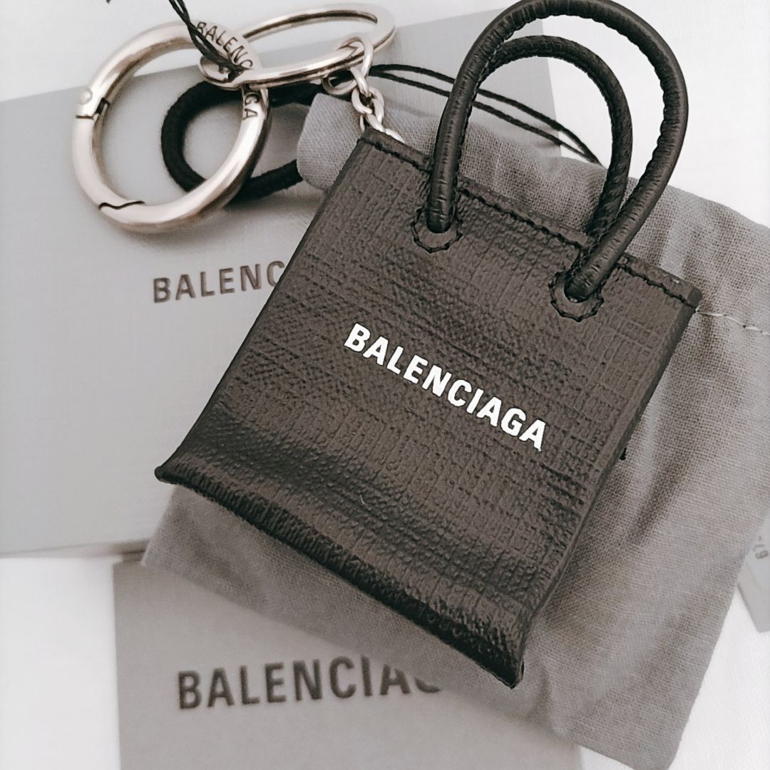 BALENCIAGA Mini Shopping Bag グレー - バッグ
