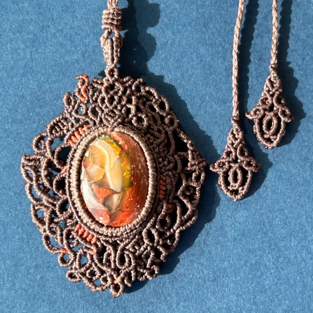 カンテラオパールのマクラメネックレス カンテラ オパール